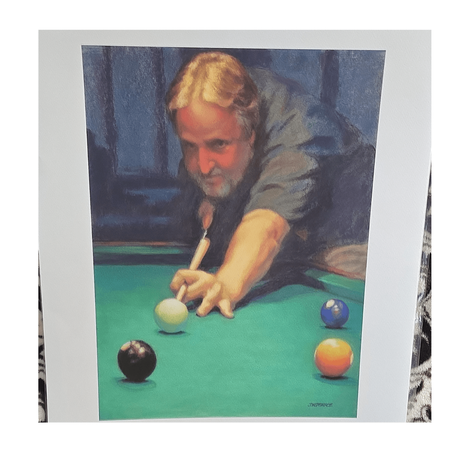 JoAnn Pearce Dueling Dan Giclée Print Limited Edition Numbered 2015 Billiards