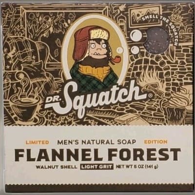 Dr Squatch Limited Edition Bar Soap Flannel Forest Light Grit 5oz