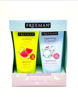 Freeman Hydrating & Soothing Gel Face Mask 2 Piece Set Watermelon Aloe/Sealed!!