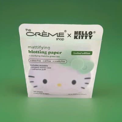 The Crème Shop Hello Kitty Matcha Mattifying Blotting Paper Oil Absorbing NEW!!!