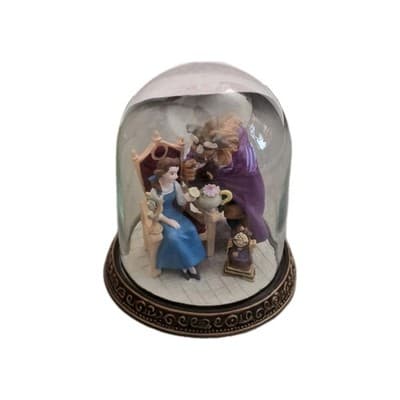 Disney Beauty and the Beast Belle Beast Glass Dome Cloche Zhang Yuqing Figurine