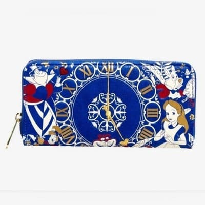 Rare Loungefly ❤️ Logo Disney Alice In Wonderland Clock Wallet