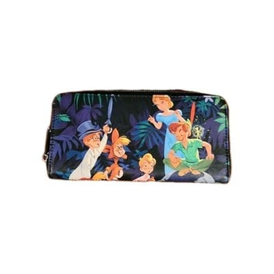 Disney Loungefly OG Rare Peter Pan Scene Zip Around Wallet Neverland Tinker Bell