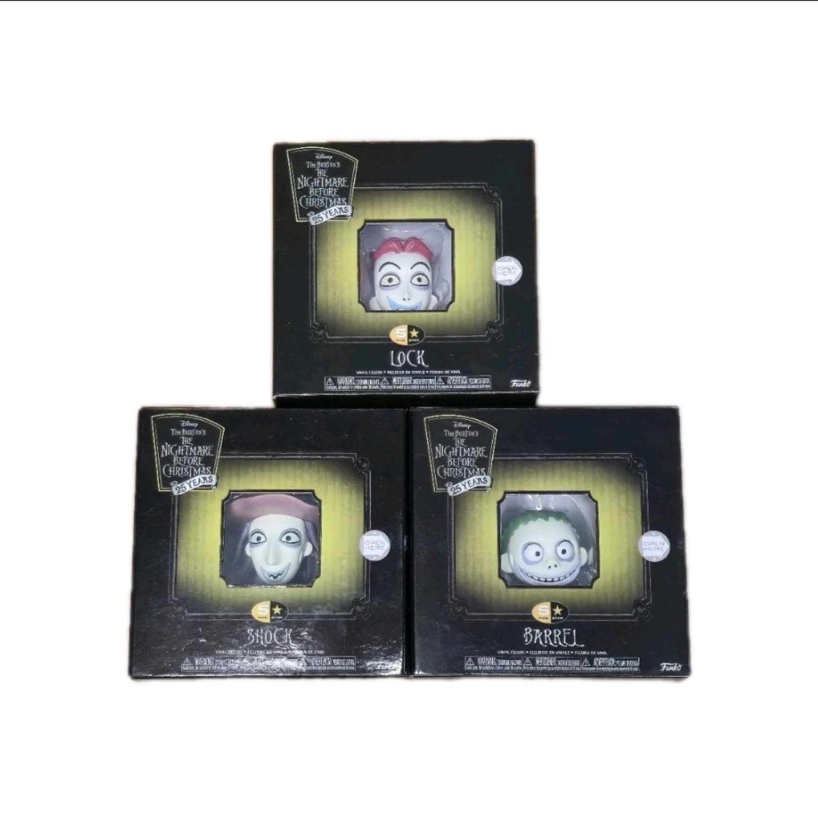Funko Five Star Nightmare Before Christmas Lock, Shock, & Barrel Figurines