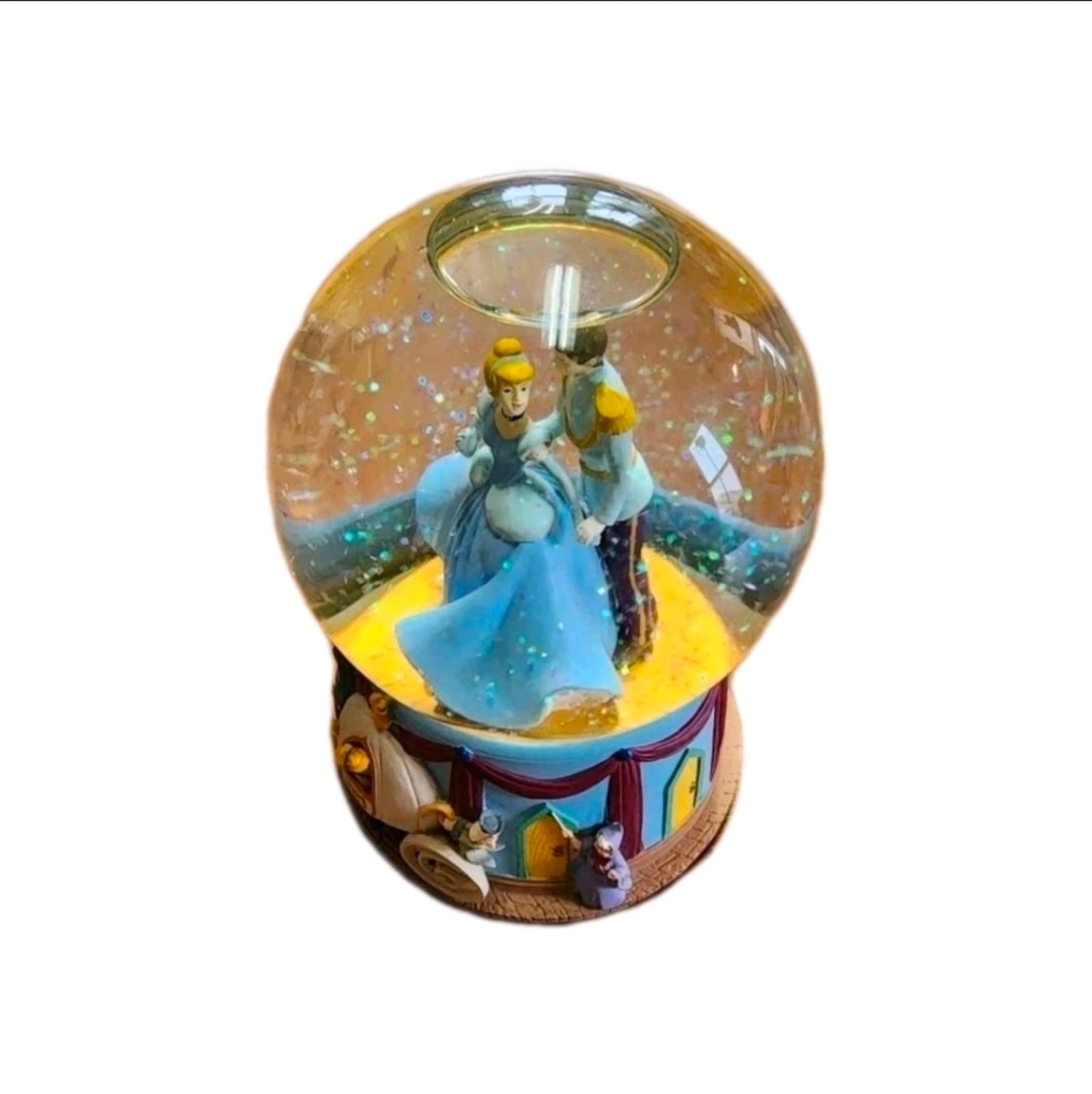 Vintage Disney Enesco Cinderella Musical Snow Globe "I Love You Truly" Retired
