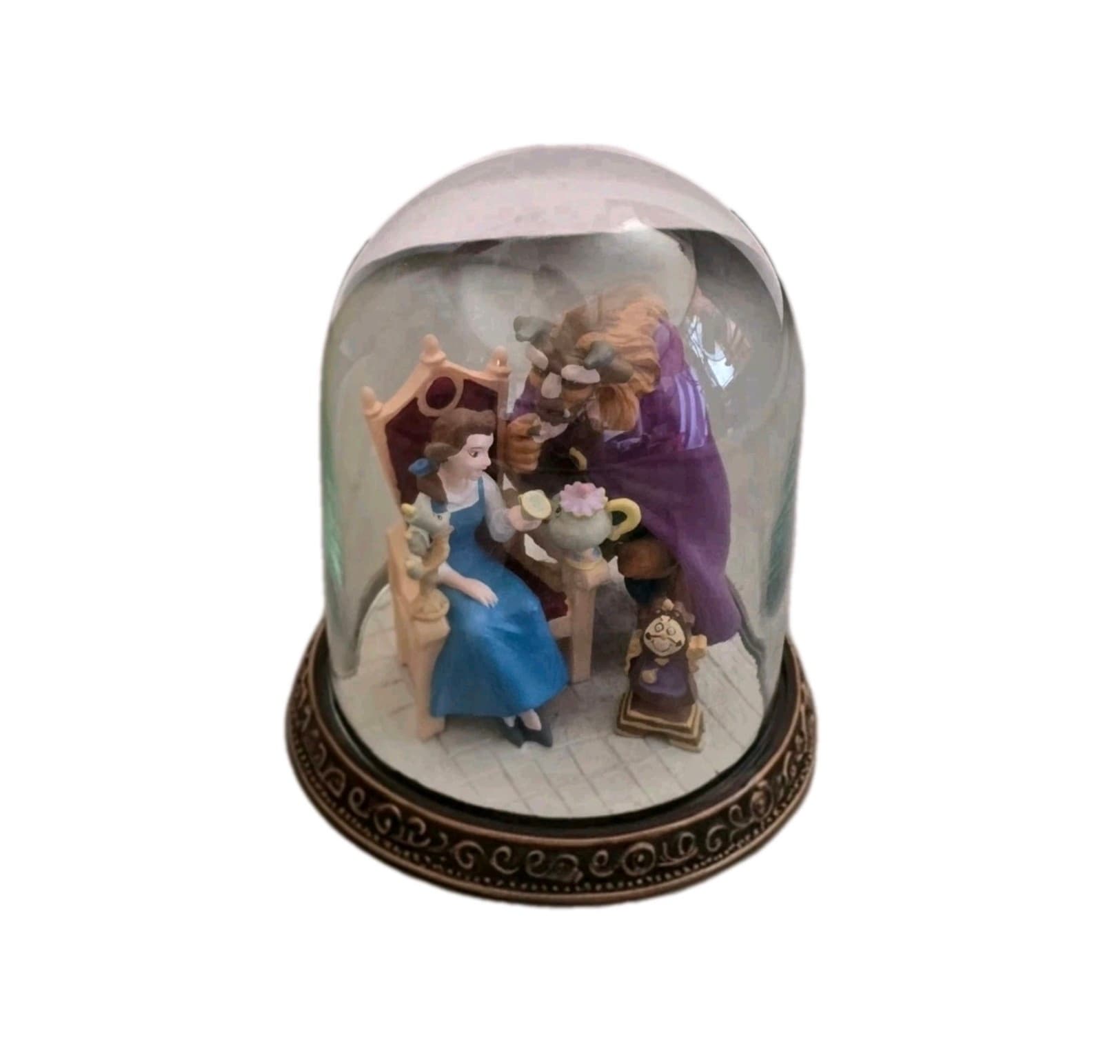 Disney Beauty and the Beast Belle Beast Glass Dome Cloche Zhang Yuqing Figurine