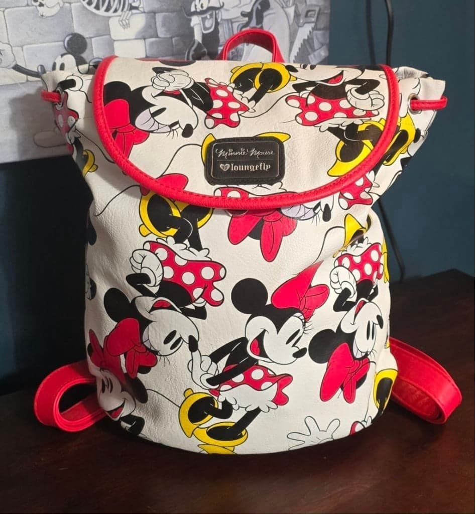 Loungefly ❤️ Logo Disney Minnie Mouse Drawstring Backpack