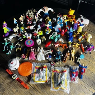Lot Of 75 Cartoon Character Figurines Disney Cartoon Network Warner Brothers