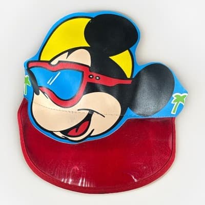 Mickey Mouse Sun Visor - Disney Hat 90s Vintage - Red Plastic Bill - Sunglasses