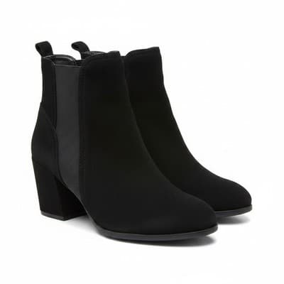 Pierre Dumas Women's Black Suede Block Heel Ankle Boots Size 9 Good Condition