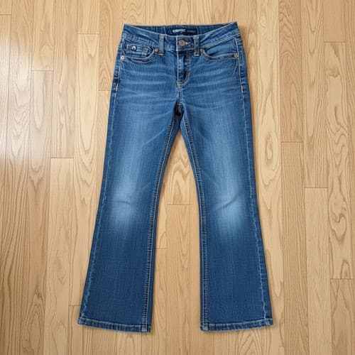 Jordache Girls Bootcut Jeans Size 7 Regular Blue Denim Stretch Pants Adjustable