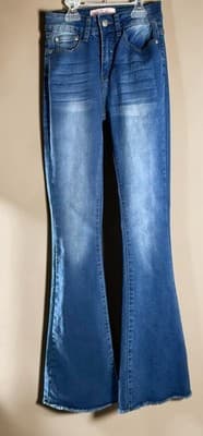 Red Bottoms Women Stretchy Denim Boot Cut Blue Jeans Size 1/25 Dark Wash