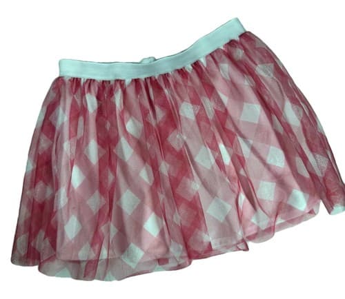 Disney Junior Minnie Mouse Girls Red Gingham Tutu Skirt Size 5T Excellent