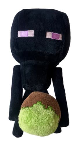Minecraft Enderman Holding Grass Block 8 inch Plush Toy Jinx Mojang 2018 Clean