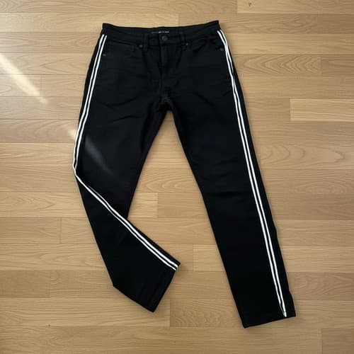 Fried Denim Men's Slim Fit Black Side Stripe Pants 32x30 Excellent Condition