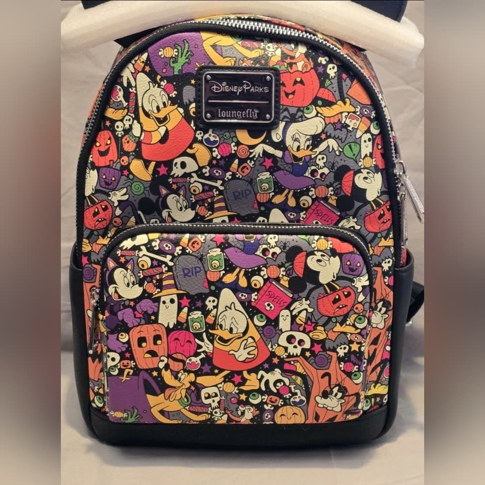 2022 Loungefly Disney Parks Mickey And Friends Halloween Mini Backpack