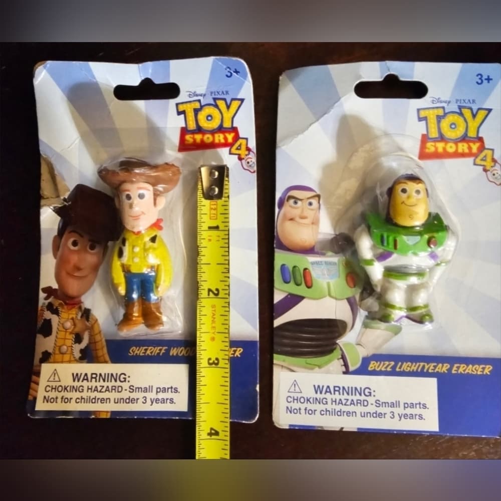 Disney Pixar Toy Story Buzz Lightyear and Sheriff Woody Erasers