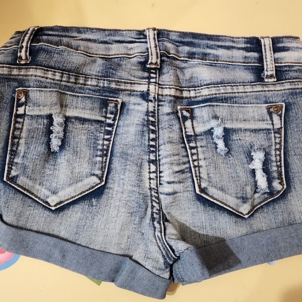 Distressed Denim Shorts