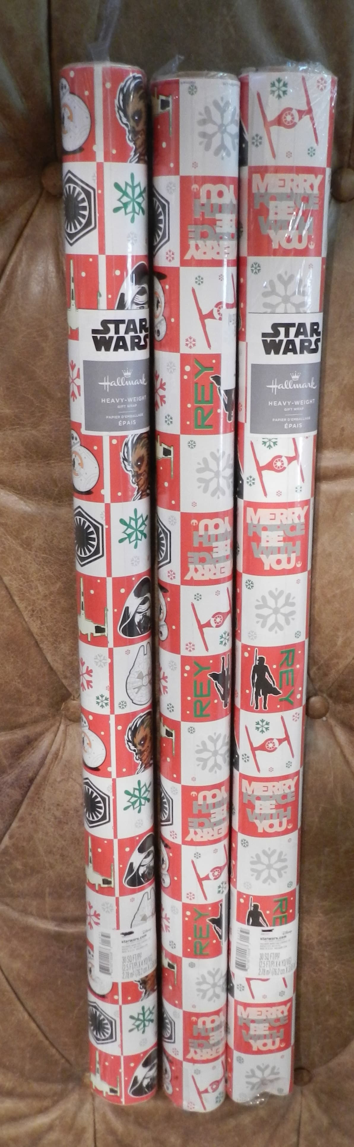 Hallmark/Disney Star Wars Christmas Wrapping Paper 3 Rolls Sealed (N52JJ)