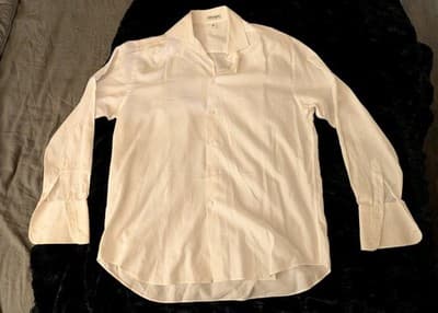 VTG Giorgio Armani Le Collezioni White Dress Shirt -Size 15/38 R - Made in Italy