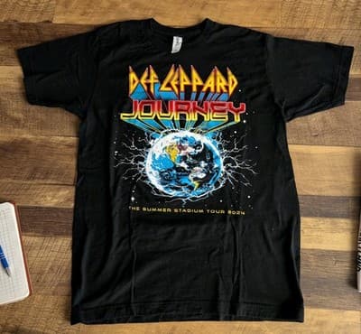 Def Leppard/Journey Summer Stadium Tour 2024 Black Medium T-Shirt Double Sided