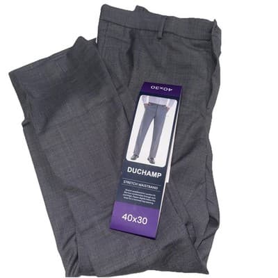 Duchamp Men's Stretch Waistband Slim Fit Gray Dress Pants - Size 40X30