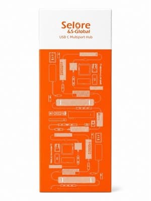 Selore &S-Global USB C Multiport Hub USB-C Connector 1:1 White Orange