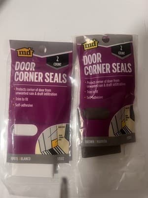 Lot Of 2 2 Packs Md Door Corner Seals White 2pack Brown 51501 Special Order
