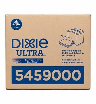 Dixie Ultra 5459000 Interfold Napkin Refill & Tabletop Plastic Dispenser Kit