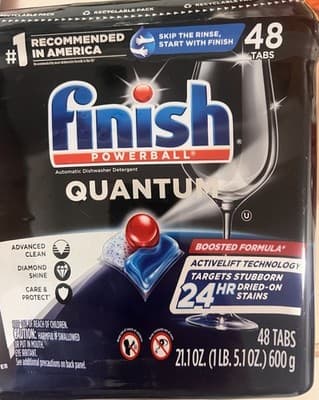 Finish Powerball Quantum Dishwasher Detergent Tablets Unscented 48 Tabs 21.1 oz
