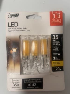 Feit Electric LED G9 3.5W 120V 350lm 3000K Warm White Wall Sconce Bulbs 4 Pack