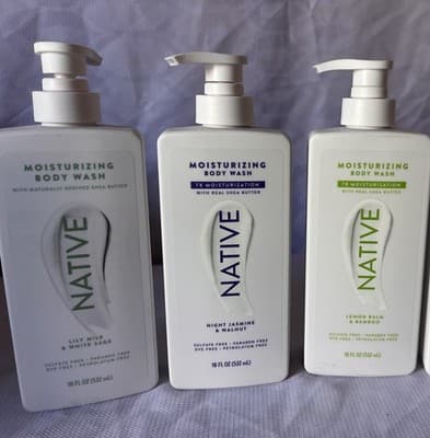 Native Moisturizing Body Wash Sulfate/Paraben-Free Shea Butter 3 Pack 18 fl oz