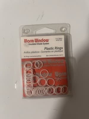 Warm Window Plastic Rings 40 Pack White Shade System Model 4413