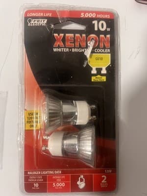 Feit Electric 10 Watt GU10 120 Volt Xenon Reflector Flood Light Bulbs Whiter