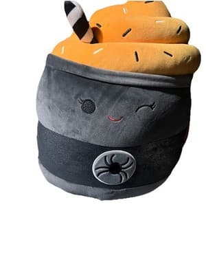 Squishmallows Widow Halloween Stuffed Toy Black Orange Gray Plush