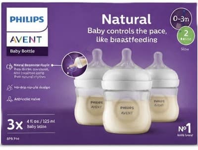 Philips AVENT Natural Baby Bottle Set 3x 225ml BPA-Free Anti-Colic Slow Flow
