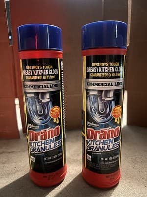 Drano Commercial Line Kitchen Clog Remover Granules 17.6 oz, 2 Pack