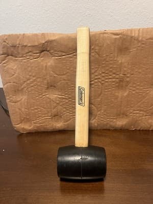 Coleman Rubber Mallet, Black Rubber Head, Wood Handle, 1-Piece