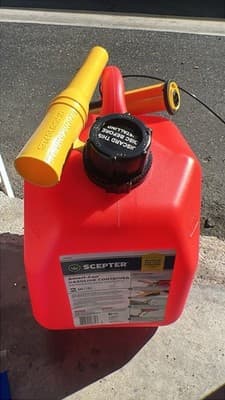Scepter Ameri-Can Gasoline Container 2 Gallon Red Plastic with Funnel