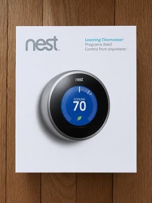 Nest Learning Thermostat Programmable Wi-Fi Circular Dial Digital Display