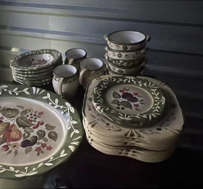 25 piece Certified International La Toscana Earthenware Fruit Set