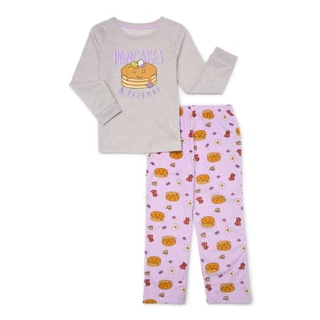 XS Wonder Nation Girls Long Sleeve Top and Pant Pajama Set 2-Piece