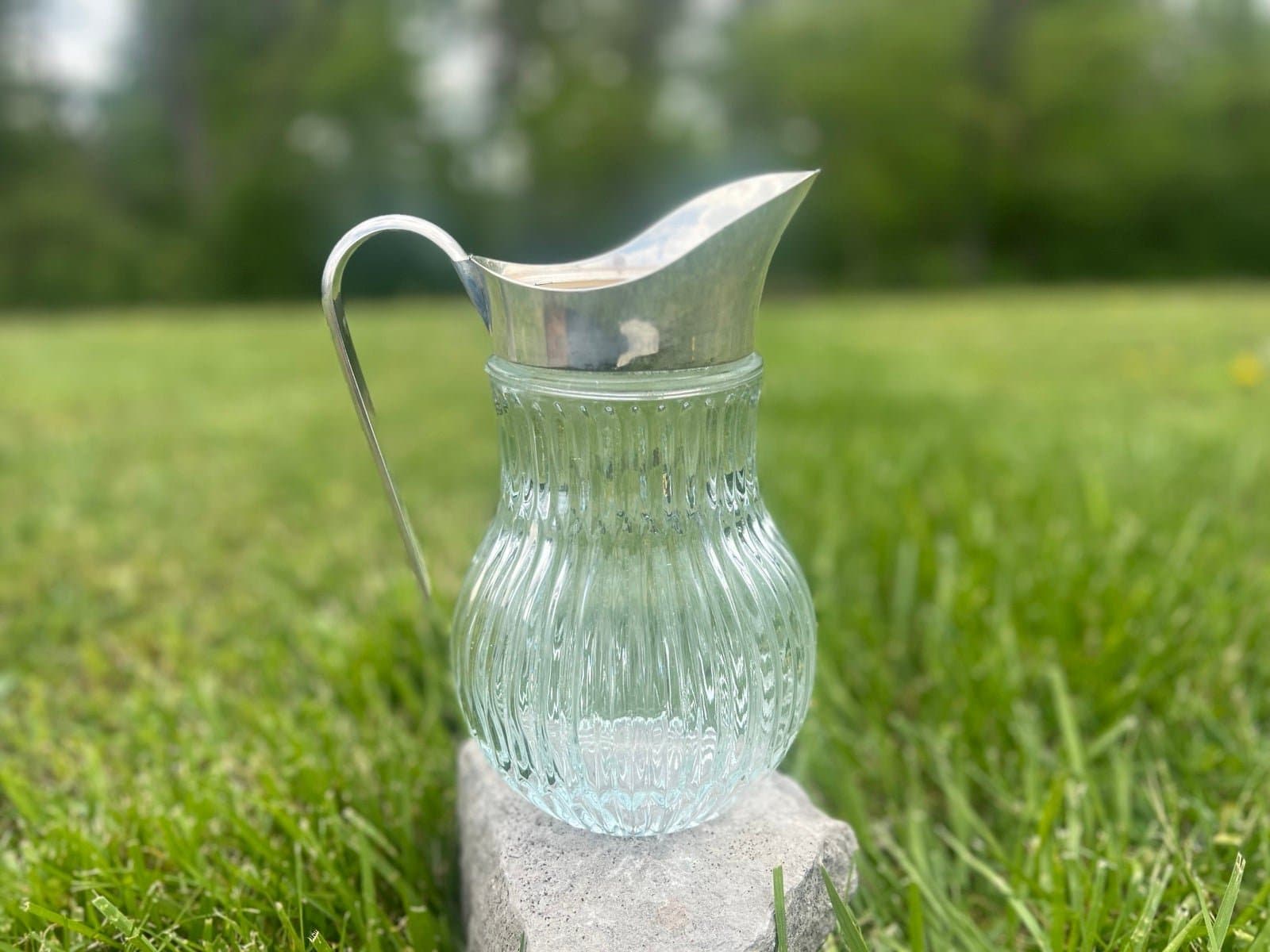 Italian Crystal and silver antique serving pitcher
