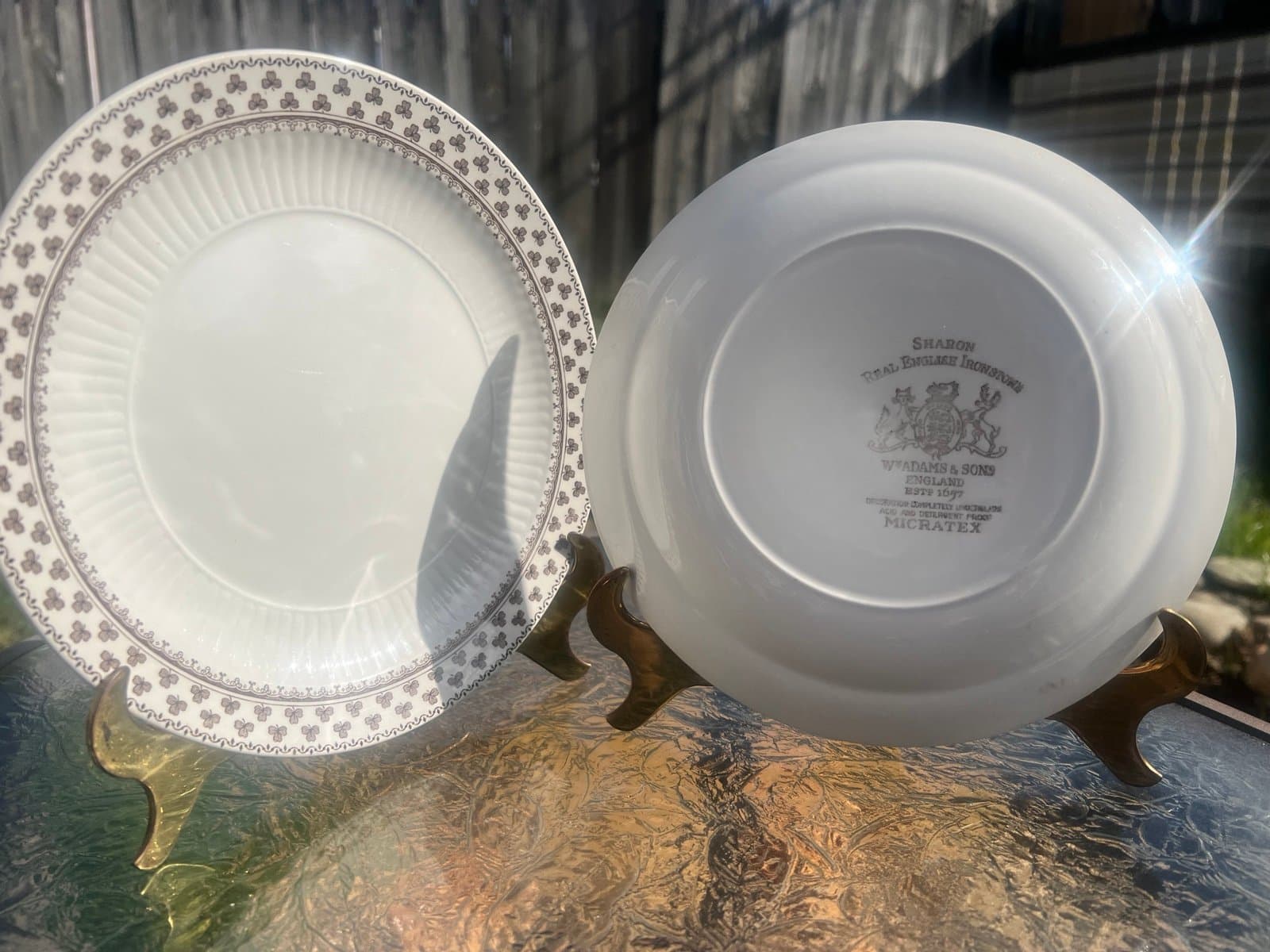 2 antique China plates