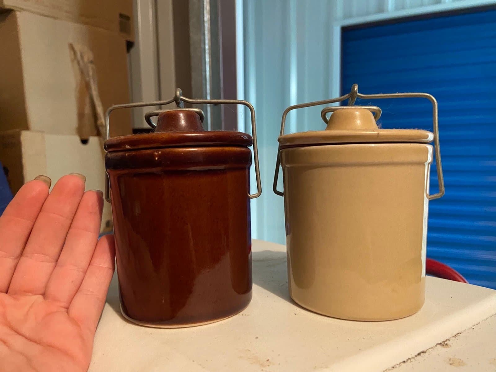 Pair of stone jars