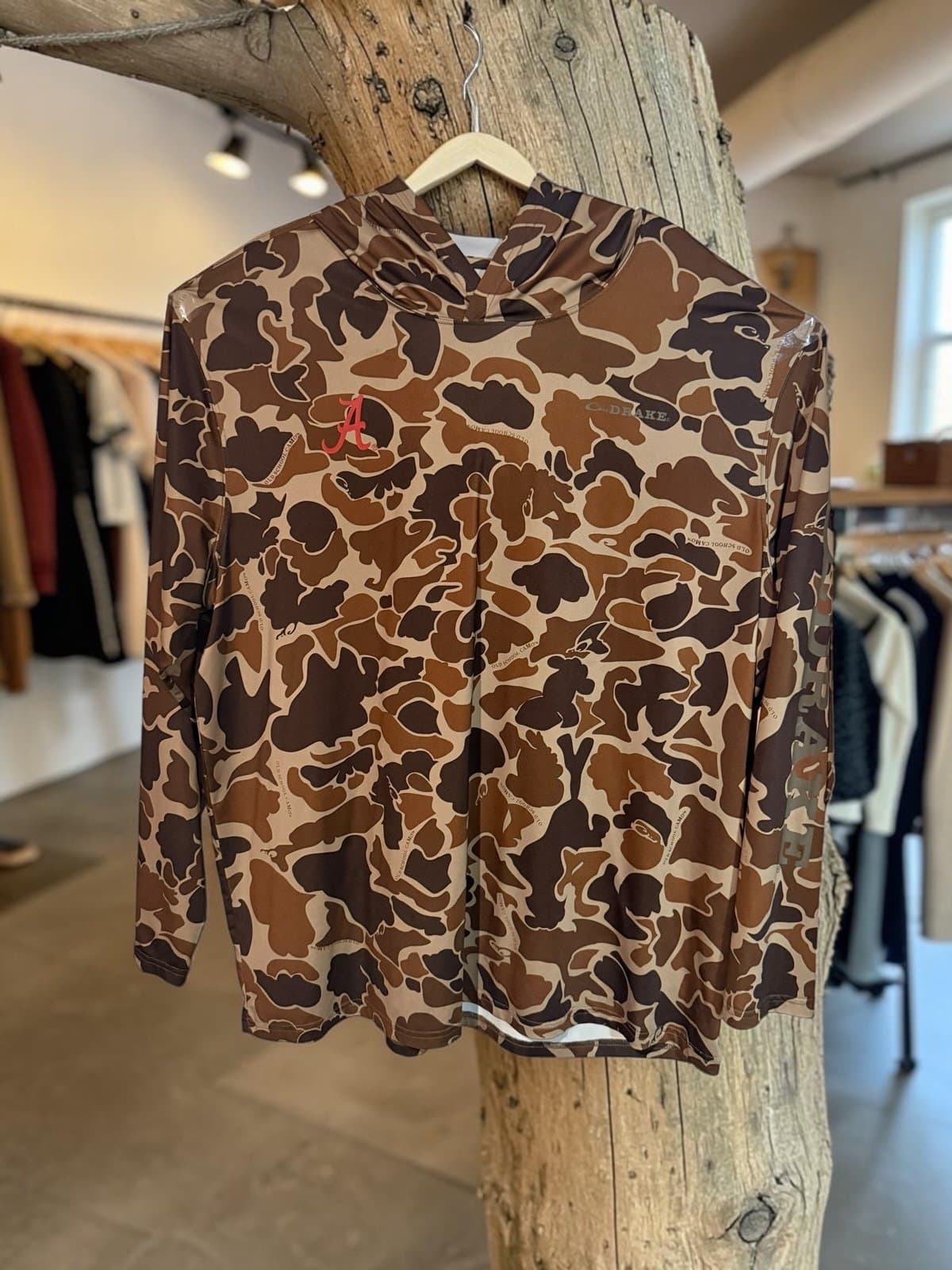 Drake Alabama old school camo performance hoodie