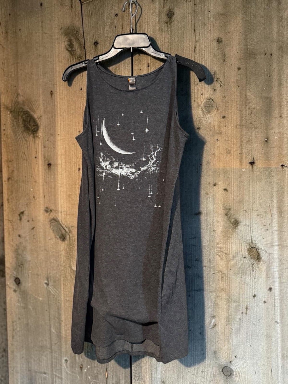 Instant Message celestial sleeveless graphic tank dress