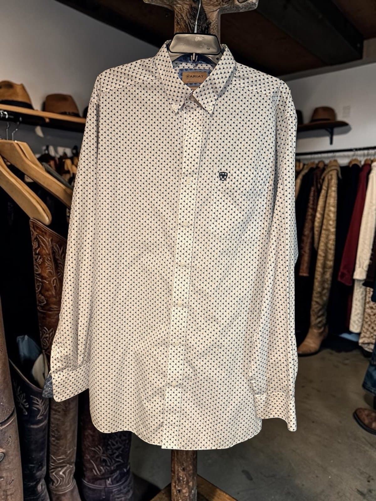 Beautiful Ariat LS button-down shirt, size XL tall.
