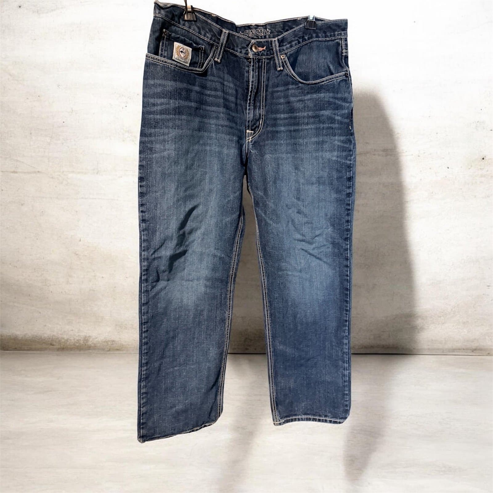 Cinch Men's White Label Stretch Mid Rise Relaxed Fit Straight Leg Jean - Dark St