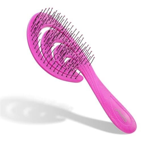 Ninabella Organic Detangling Hair Brush for Women, Men & Children - Does Not Pull on Hair - Hair Straightening Brushes for Straight, Curly & Wet Hair